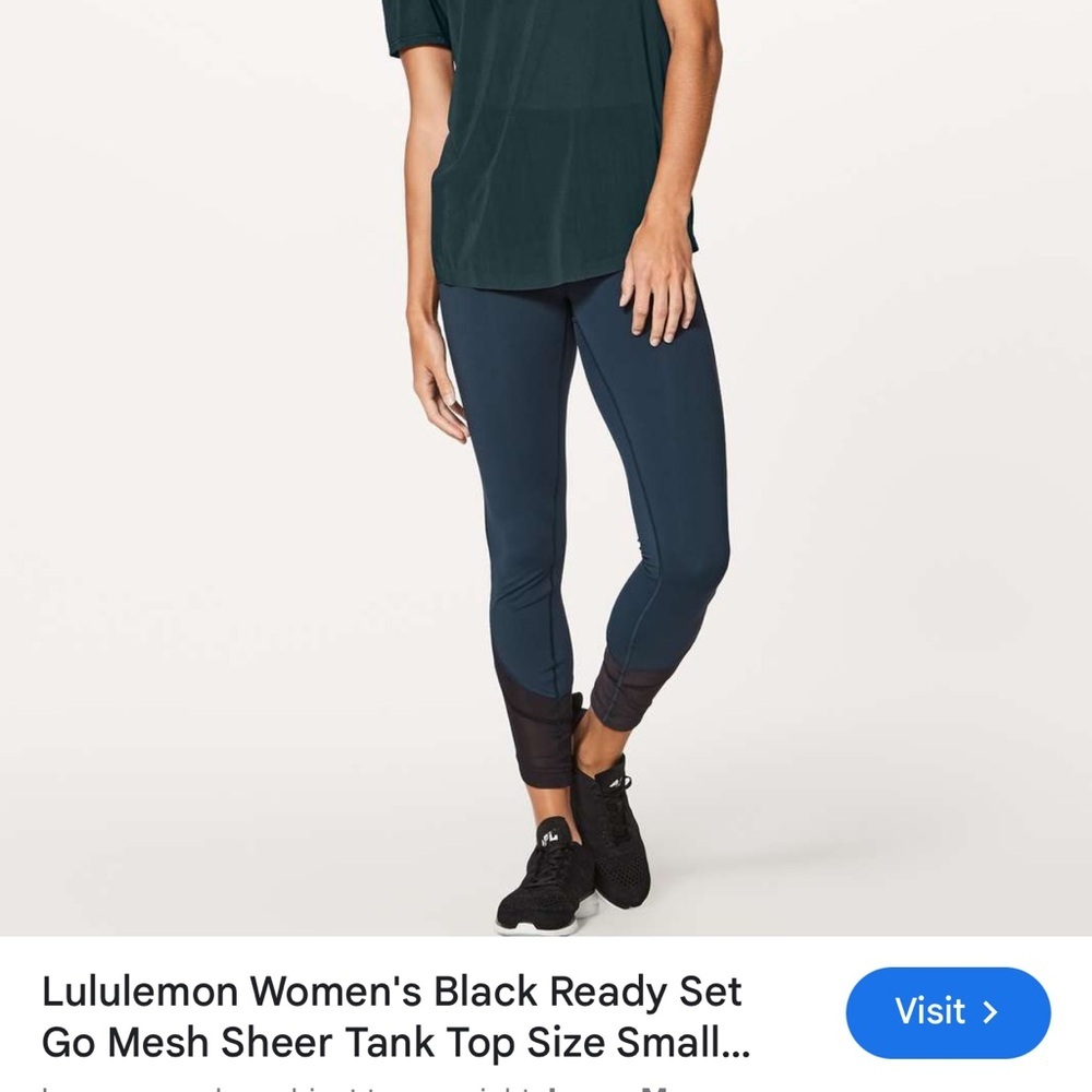 Lululemon ready set sheer top EUC size 6 women’s blue - Picture 5 of 5